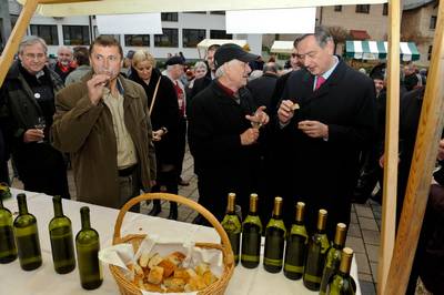 Predsednik republike na tradicionalni prireditvi Pozdrav vinu (Foto: Neboja Teji/STA)