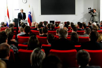 Predsednik Republike Slovenije dr. Danilo Trk se je udeleil odprtja Poslovne konference nizozemskih in slovenskih gospodarstvenikov (foto: Stanko Gruden/STA)