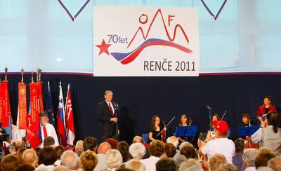Predsednik republike dr. Danilo Trk se je udeleil slovesnosti ob 70. obletnici ustanovitve odborov Osvobodilne fronte slovenskega naroda na Gorikem in Primorskem ter 64. obletnici prikljuitve Primorske matini domovini (foto: Stanko Gruden/STA)