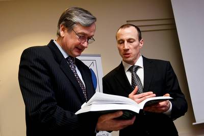 Predsednik republike dr. Danilo Trk se je udeleil slovesnosti ob izidu monografije Geologija Slovenije (foto: Stanko Gruden/STA)
