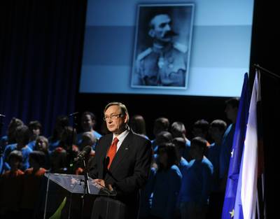 Predsednik republike dr. Danilo Trk se je udeleil dravne slovesnosti ob dnevu Rudolfa Maistra (foto: Neboja Teji/STA)