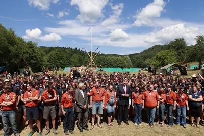 Predsednik republike dr. Danilo Trk je obiskal 3. tabor voditeljev Zdruenja slovenskih katolikih skavtinj in skavtov (foto: Tina Kosec/STA)