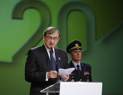 Predsednik republike dr. Danilo Trk se je udeleil slovesnosti ob 20. obletnici Olimpijskega komiteja Slovenije (foto: Neboja Teji/STA)