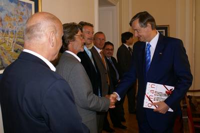 Predsednik republike dr. Danilo Trk je sprejel predstavnike Enotne liste, zbirne stranke slovenske narodne skupnosti na avstrijskem Korokem (foto: UPRS)