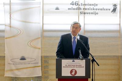 Predsednik republike dr. Danilo Trk se je udeleil 46. Sreanja mladih raziskovalcev Slovenije (foto: Stanko Gruden/STA)