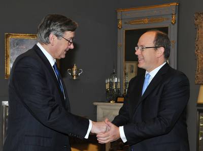 Predsednika Republike Slovenije dr. Danila Trka je sprejel knez Albert II. Monaki (foto: Gatan Luci/Palais Princier)