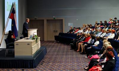 Predsednik republike dr. Danilo Trk se je udeleil odprtja 20. kongresa poslovnih asistentk, sekretark in tajnic (foto: Stanko Gruden/STA)