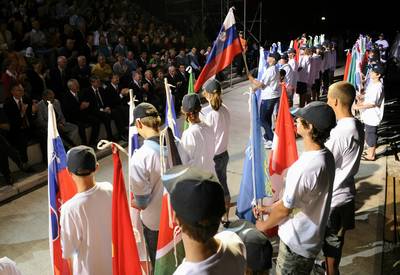 Predsednik republike dr. Danilo Trk se je udeleil otvoritvene slovesnosti Svetovnega prvenstva v veslanju Bled 2011 (foto: Neboja Teji/STA)