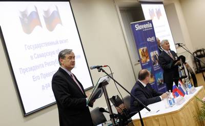 Predsednik Republike Slovenije dr. Danilo Trk se je udeleil Rusko-slovenske poslovne konference v Samari (foto: Stanko Gruden/STA)