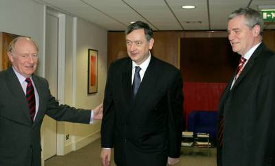 12. 3. 2008, London: Predsednik dr. Danilo Türk s predsednikom British Councila Lordom Kinnockom in direktorjem Odbora British Councila Martinom Davidsonom (FA BOBO)