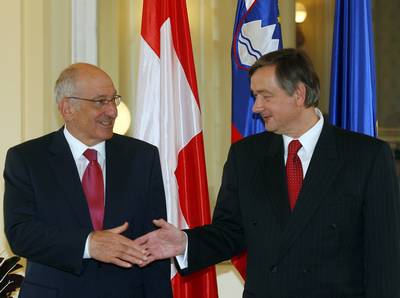3. 3. 2008, Ljubljana: Na povabilo predsednika dr. Danila Türka je v Sloveniji na delovnem obisku predsednik Švicarske konfederacije Pascal Couchepin (FA BOBO)