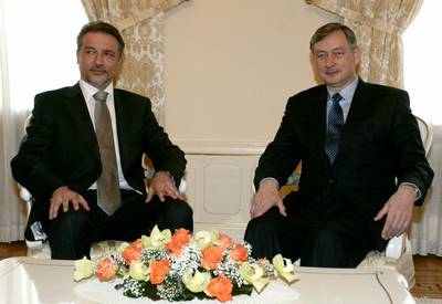 18. 3. 2008, Ljubljana: Predsednik republike dr. Danilo Türk je sprejel predsednika Republike Makedonije Branka Crvenkovskega (FA BOBO)