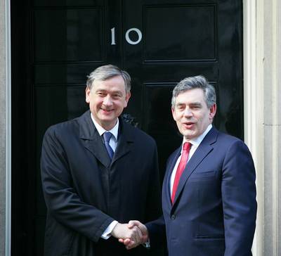 12. 3. 2008, London: Predsednik republike dr. Danilo Türk se je srečal z britanskim premierjem Gordonom Brownom (FA BOBO)