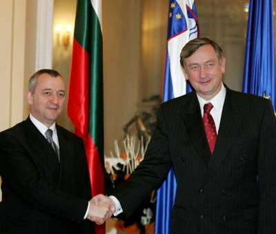 6. 3. 2008, Ljubljana: Predsednik dr. Danilo Türk je sprejel predsednika Narodnega sobranja Republike Bolgarije Georgia Pirinskega (FA BOBO)