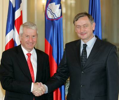 14. 3. 2008, Ljubljana: Predsednik republike dr. Danilo Türk je sprejel predsednika parlamenta Kraljevine Norveške Thorbjorna Jaglanda (FA BOBO)