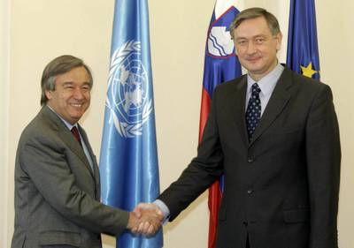 26. 3. 2008, Ljubljana: Predsednik republike dr. Danilo Türk je dopoldan sprejel visokega komisarja ZN za begunce Antonia Guterresa