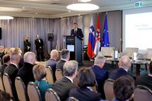 President Pahor addresses businesspeople at the business event entitled "Business Meets Politics" in Zagreb