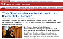 Interview mit dem slowenischen Staatspr�sidenten Borut Pahor f�r Die Presse