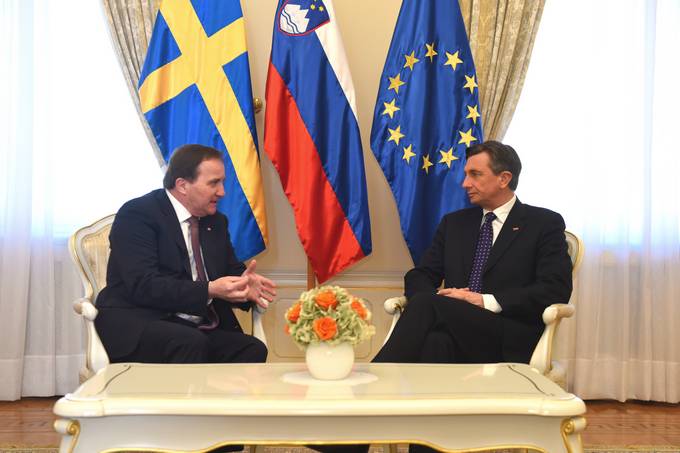 Slovenian President Pahor receives Prime Minister of the Kingdom of Sweden Stefan Lfven