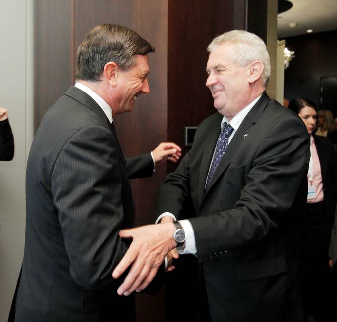 The President of the Republic of Slovenia, Borut Pahor, at the 18th Central European Summit. President Pahor met Milo Zeman, the President of the Czech Republic