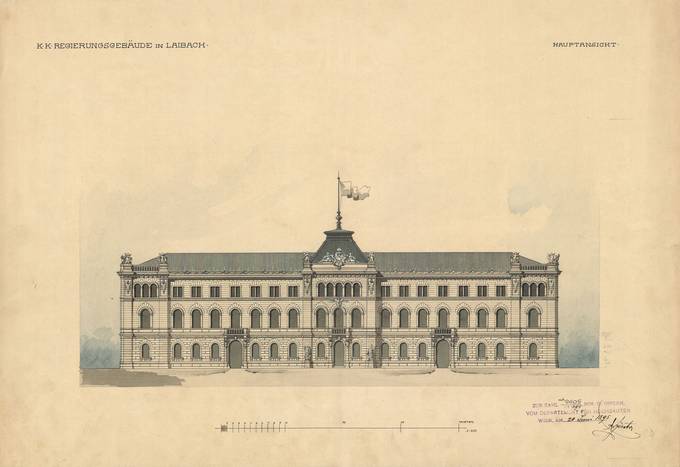 The Presidential Palace - scheme from 1895 - original is in Slovenian State Archive