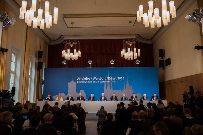 President of the Republic of Slovenia, Borut Pahor, is concluding a meeting with the presidents of ten European countries in Erfurt in the German federal state of Thuringia
