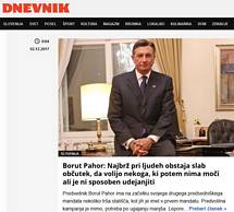 Intervju predsednika Republike Slovenije Boruta Pahorja za Dnevnikov objektiv