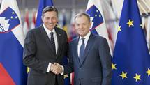 Predsednik Pahor obisk v Bruslju sklenil s sreanjem s predsednikom Evropskega sveta Tuskom