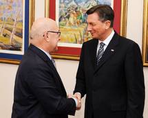 Predsednik Republike Slovenije Borut Pahor sprejel ministra za finance in javne raune Francoske republike Michela Sapina