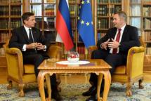Uradno sreanje predsednika republike Pahorja in predsednika dravnega zbora idana