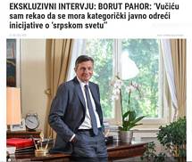 Pogovor predsednika Republike Slovenije Boruta Pahorja za hrvaški tednik Nacional