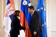 Predsednik republike Borut Pahor sprejel predsednico Narodne skupine Republike Srbije Majo Gojkovi