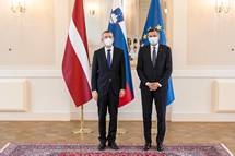 Predsednik Republike Slovenije Borut Pahor je sprejel ministra za zunanje zadeve Republike Latvije Edgarsa Rinkēvisa