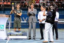 Predsednik Pahor na finalnem dvoboju ATP Challenger Zavarovalnica Sava Slovenia Open 2019 v Portorou