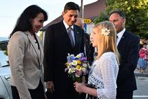 Predsednik Pahor in gospa Pear na slavnostni akademiji ob prazniku obine Velike Lae
