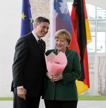 Predsednik republike Borut Pahor in kanclerka Angela Merkel predvsem o gospodarskem sodelovanju