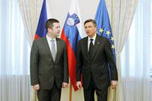 Predsednik Republike Slovenije Borut Pahor sprejel predsednika Poslanske zbornice eke republike Jana Hamka z delegacijo
