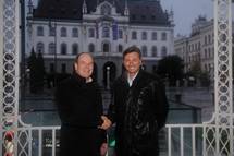 Predsednik republike Borut Pahor in Njegova kneja visokost Albert II., monaki knez sta si ogledala staro mestno jedro Ljubljane