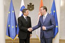 Predsednik Pahor na delovnem sreanju s srbskim predsednikom Vuiem na dan njegove inavguracije