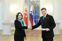 Predsednik Pahor sprejel poverilno pismo novoimenovane veleposlanice Republike Turije v Republiki Sloveniji