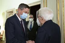 Prisrno sreanje predsednika Pahorja in predsednika Mattarelle