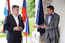 Predsednik Pahor in predsednik Milanovi sta se pred jutrinjim sreanjem voditeljev pobude Brdo-Brijuni Process danes sestala na Bledu 
