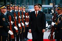 Predsednik Republike Slovenije in vrhovni poveljnik obrambnih sil Borut Pahor na slavnostni prireditvi ob dnevu Slovenske vojske