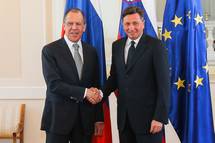Predsednik republike Borut Pahor in ruski zunanji minister Sergej Viktorovi Lavrov za nadaljevanje prijateljskih odnosov med dravama