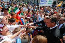 Predsednika Pahor in Napolitano: Klop miru za prijateljstvo