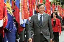 Predsednik Pahor in gospa Tanja Pečar na osrednji prireditvi ob praznovanju dneva vrnitve Primorske k matični domovini