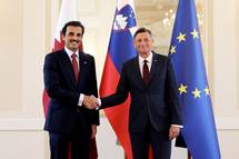 Predsednik Pahor in katarski emir Al Thani za vsestransko nadgradnjo sodelovanja med dravama 
