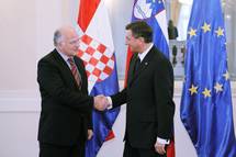 Predsednik republike Borut Pahor sprejel predsednika Hrvakega sabora Josipa Leka 