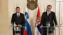 Predsednik Pahor s srbskim predsednikom Vuiem v Beogradu: “Samo hitreja iritev EU lahko ohrani mir in varnost Zahodnega Balkana in zmanja pomen izjav o spreminjanju meja.”