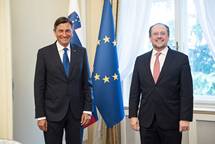 Predsednik Republike Slovenije Borut Pahor je sprejel zunanjega ministra Republike Avstrije Alexandra Schallenberga